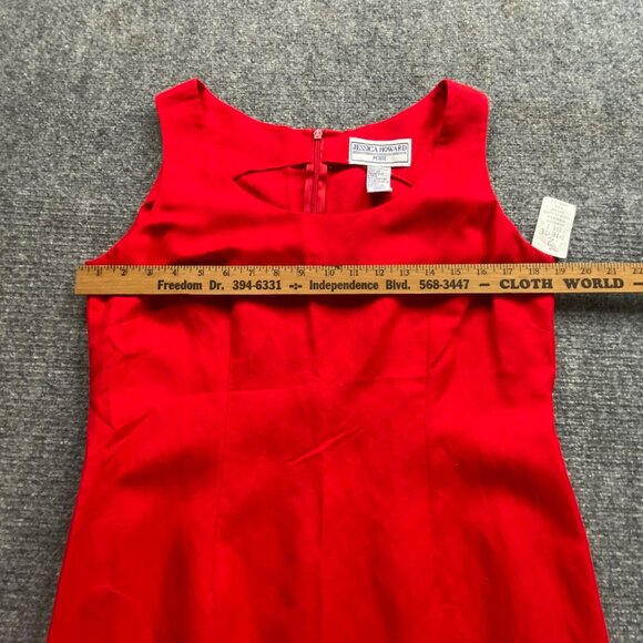 Jessica Howard Petite Dress Womens 12P Red Sleeveless Maxi Linen Blend Beach‎ - Picture 5 of 11